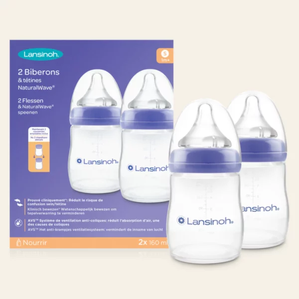 LANSINOH Biberon et Tétine Natural Wave 2x160ml