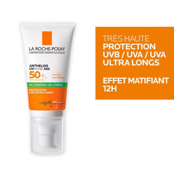 LA ROCHE POSAY ANTHELIOS UVMUNE 400 Crème Solaire Visage Gel-crème avec Parfum SPF50+ 50ml