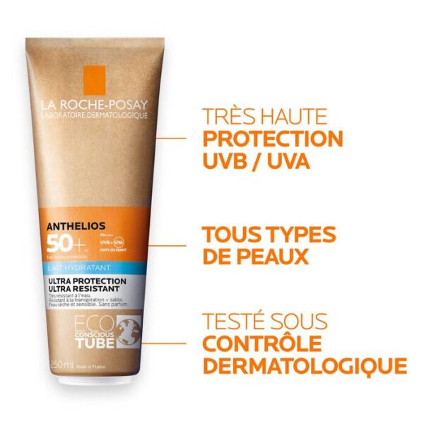 LA ROCHE POSAY ANTHELIOS Crème Solaire Lait Hydratant Tube eco-responsable SPF50+250ml