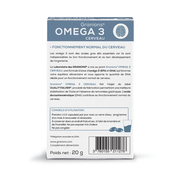 GRANIONS Omega 3 Cerveau – 30 capsules