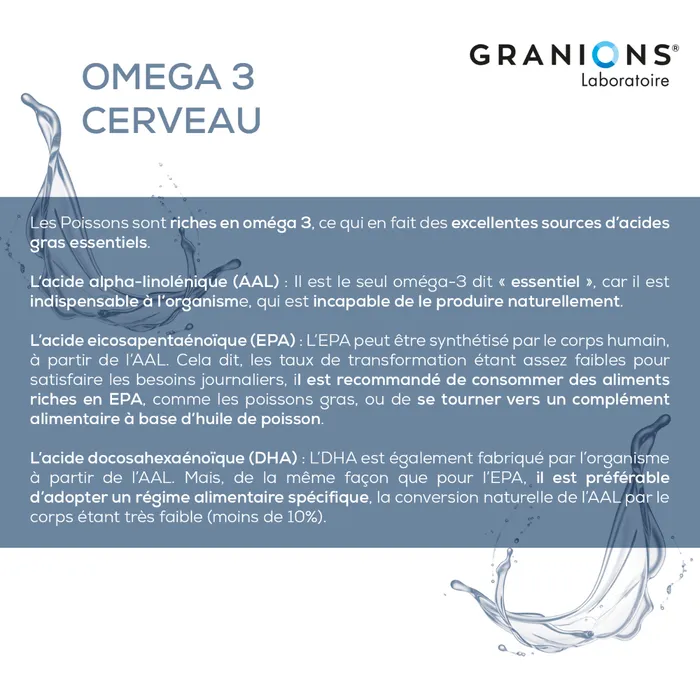 GRANIONS Omega 3 Cerveau – 30 capsules