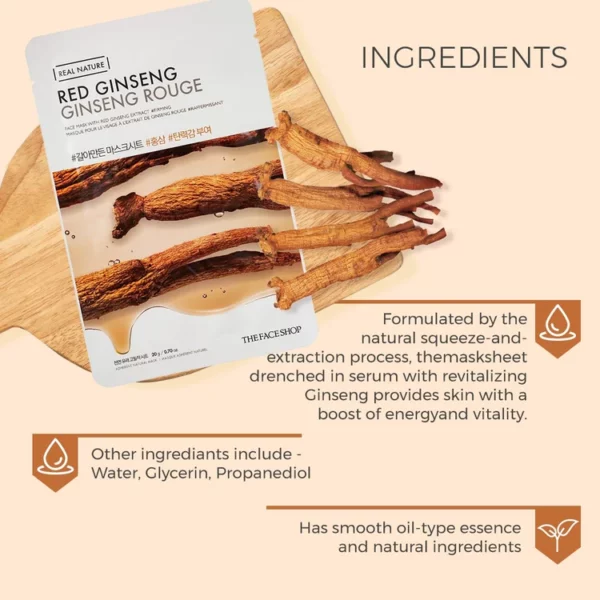 THE FACE SHOP Masque Tonifiant et Eclat au Ginseng