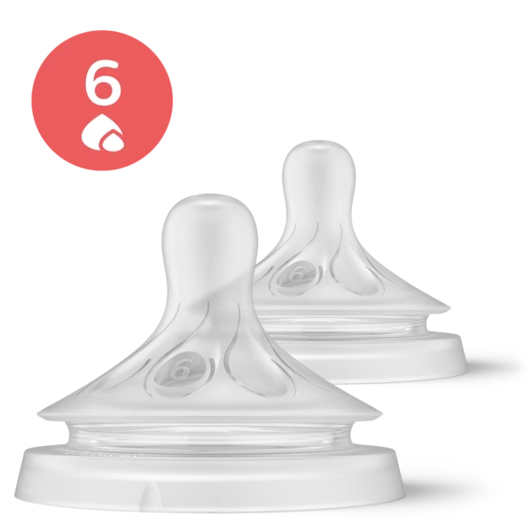 AVENT Lot de 2 tétines Natural Response – Débit 6 – Liquides épaissis