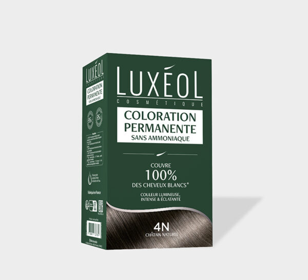 LUXEOL Coloration Permanente sans Ammoniaque 4N Châtain Naturel