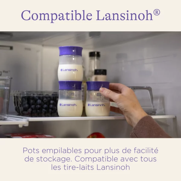 LANSINOH Pots de Conservation de Lait Maternel 4x160ml