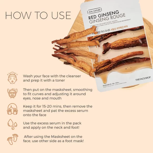 THE FACE SHOP Masque Tonifiant et Eclat au Ginseng