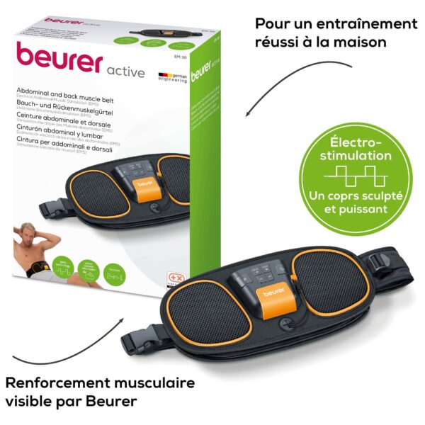BEURER EM39 2 en 1 Ceinture de musculation abdominale