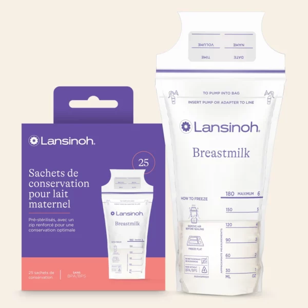 LANSINOH Sachet de Conservation de Lait Maternel – 25 sachets