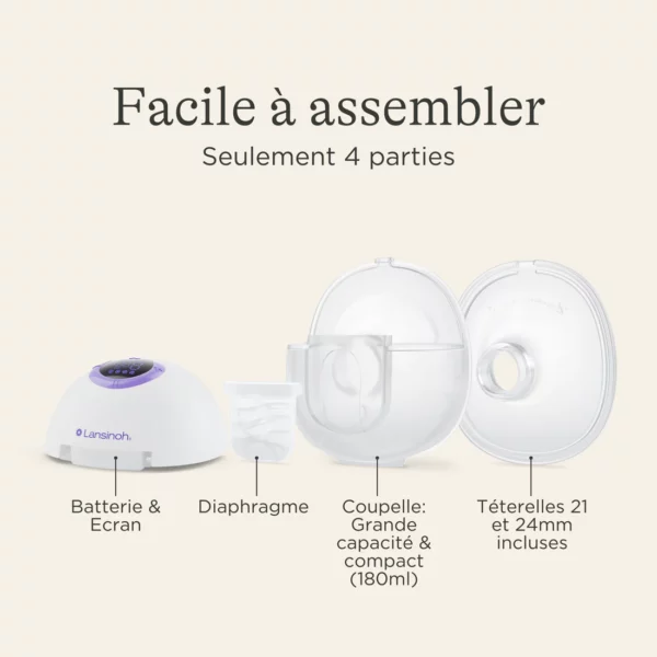 LANSINOH Tire-Lait Mains Libres Double – Liberté, Confort et Gain de Temps pour les Mamans