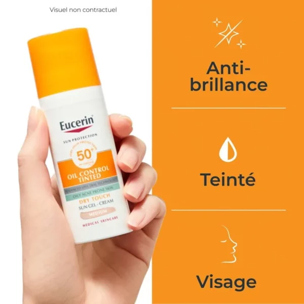 EUCERIN SUN OIL CONTROL Gel-Crème Toucher Sec Teinté SPF 50+ 50ml