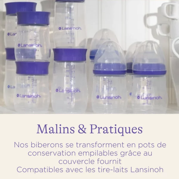 LANSINOH Biberon en Verre et Tétine Natural Wave 240ml