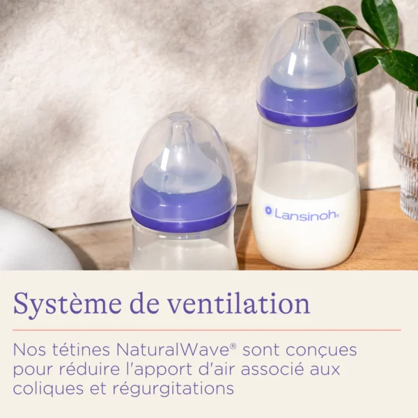 LANSINOH Biberon en Verre et Tétine Natural Wave 240ml