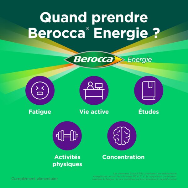 BEROCCA Energie Effervescent Cassis – 30 comprimés