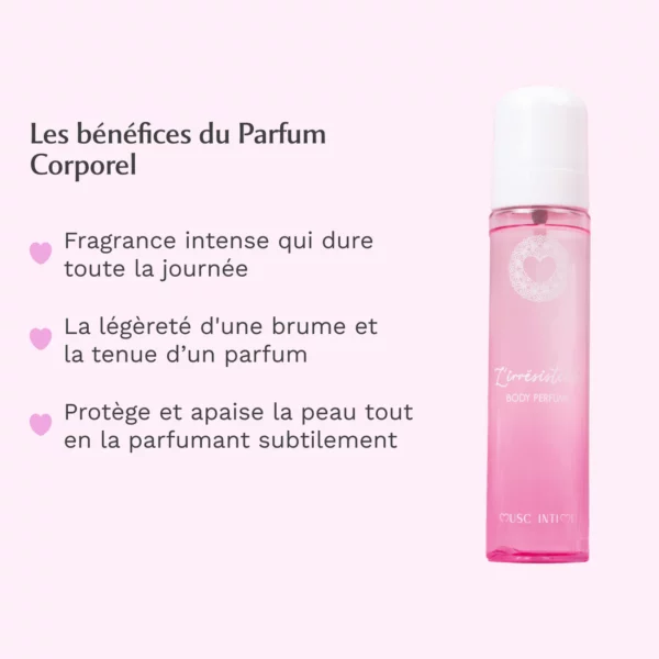 MUSC INTIME Brume Corps + Parfum Cheveux L’Irrésistible – Musc Blanc