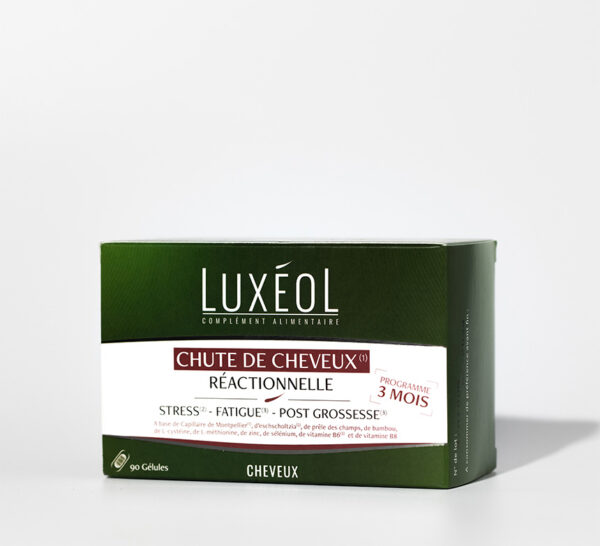 LUXEOL Chute de Cheveux Réactionnelle Stress – Fatigue – Post Grossesse 90 gélules
