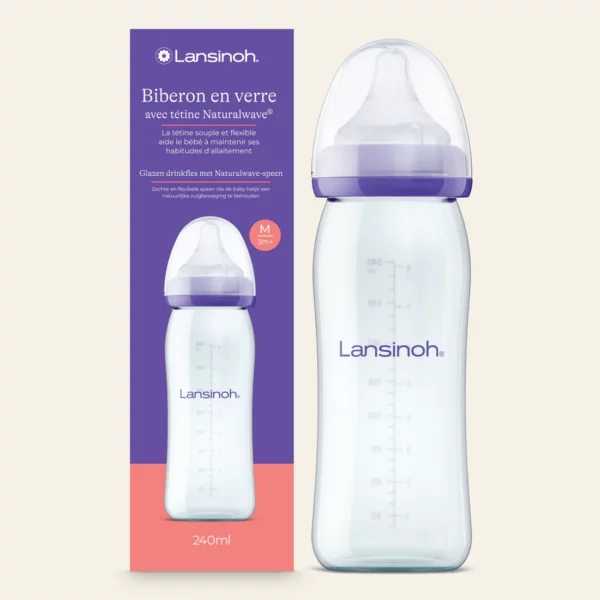 LANSINOH Biberon en Verre et Tétine Natural Wave 240ml
