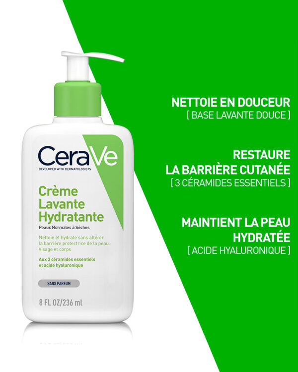 CERAVE Crème Lavante Hydratante Peaux Normales A Sèches 88ml