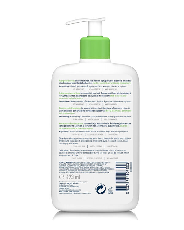 CERAVE Crème Lavante Hydratante Peaux Normales A Sèches 88ml