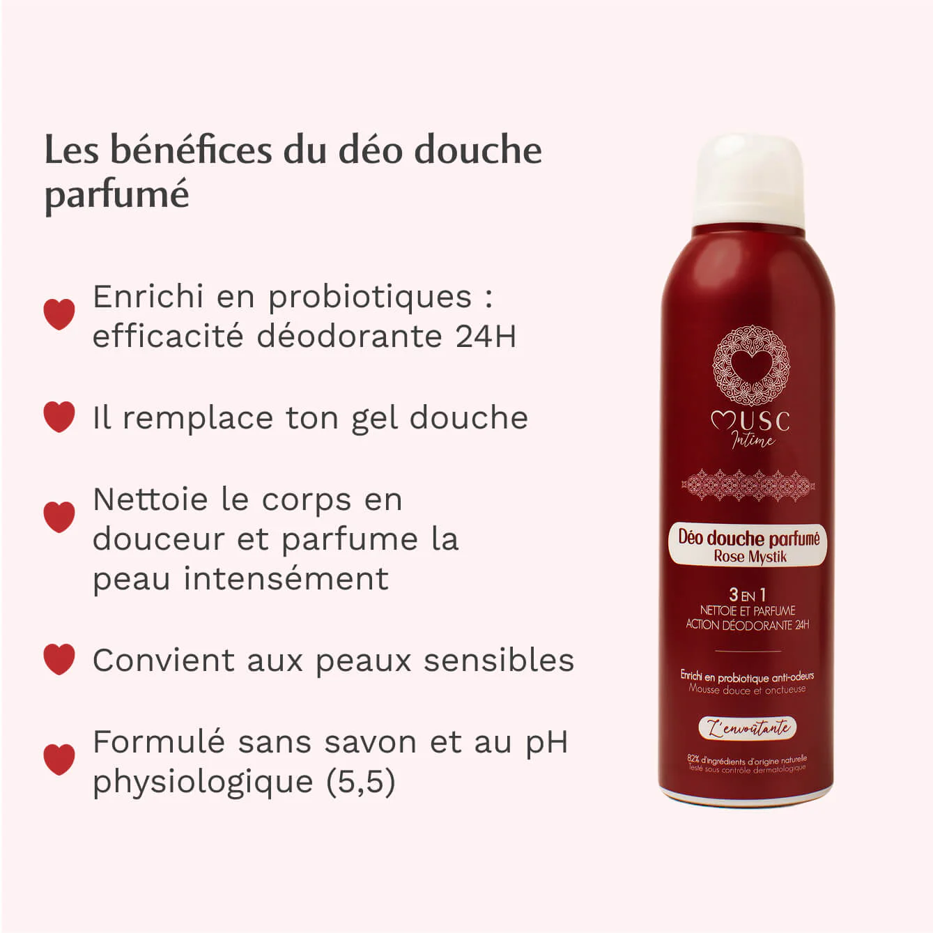 MUSC INTIME Déo Douche Parfumé Rose Mystik – L’Envoutante 200ml