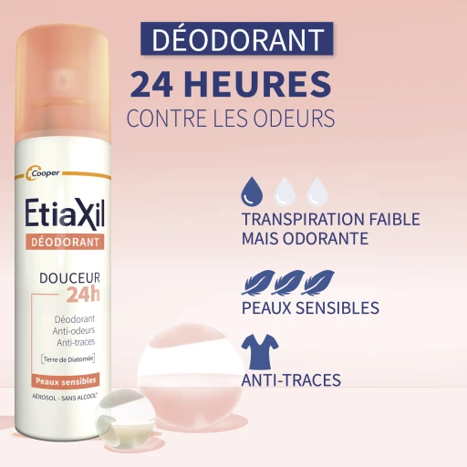 Etiaxil Déodorant Douceur 24h Aérosol 150ml – Lot de 2