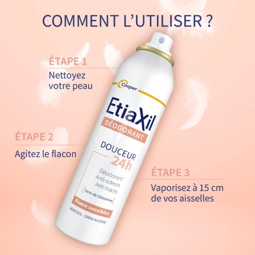 Etiaxil Déodorant Douceur 24h Aérosol 150ml – Lot de 2