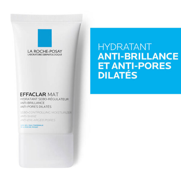 LA ROCHE-POSAY EFFACLAR Mat Hydratant Sébo-Régulateur Anti-Brillance Anti-Pores Dilatés 40ml