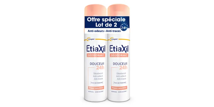 Etiaxil Déodorant Douceur 24h Aérosol 150ml – Lot de 2