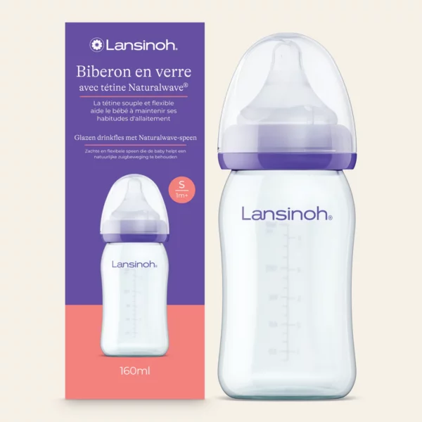 LANSINOH Biberon en Verre et Tétine Natural Wave 160ml