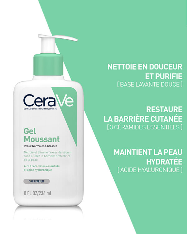 CERAVE Gel Moussant Peaux Normales à Grasses 88ml