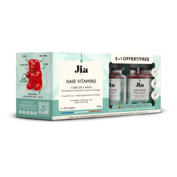 JIA Hair Gummies Vitamins – 3 boites