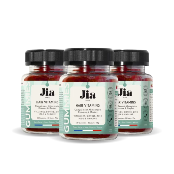 JIA Hair Gummies Vitamins – 3 boites