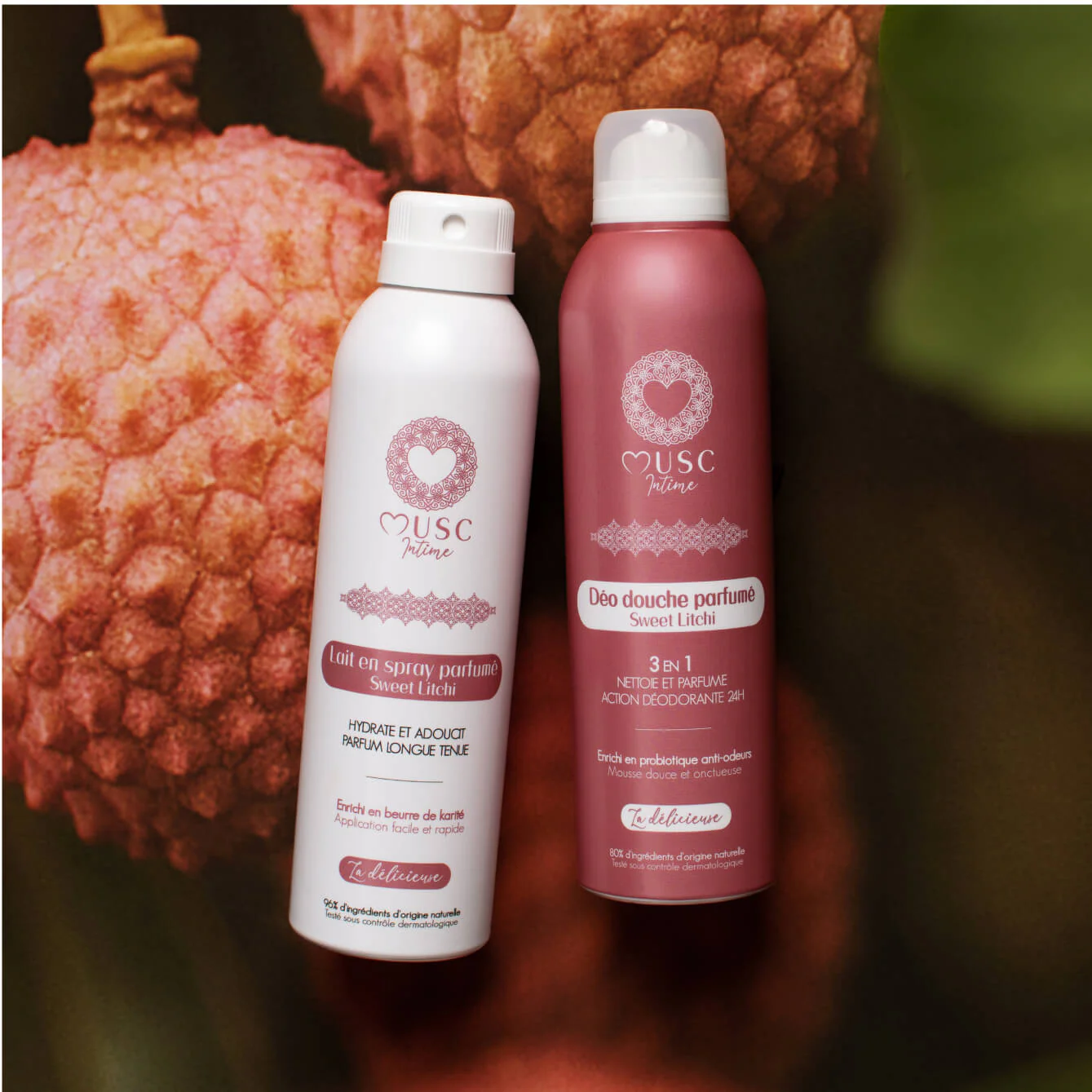 MUSC INTIME Lait en Spray Parfumé Sweet Litchi – La Délicieuse 200ml