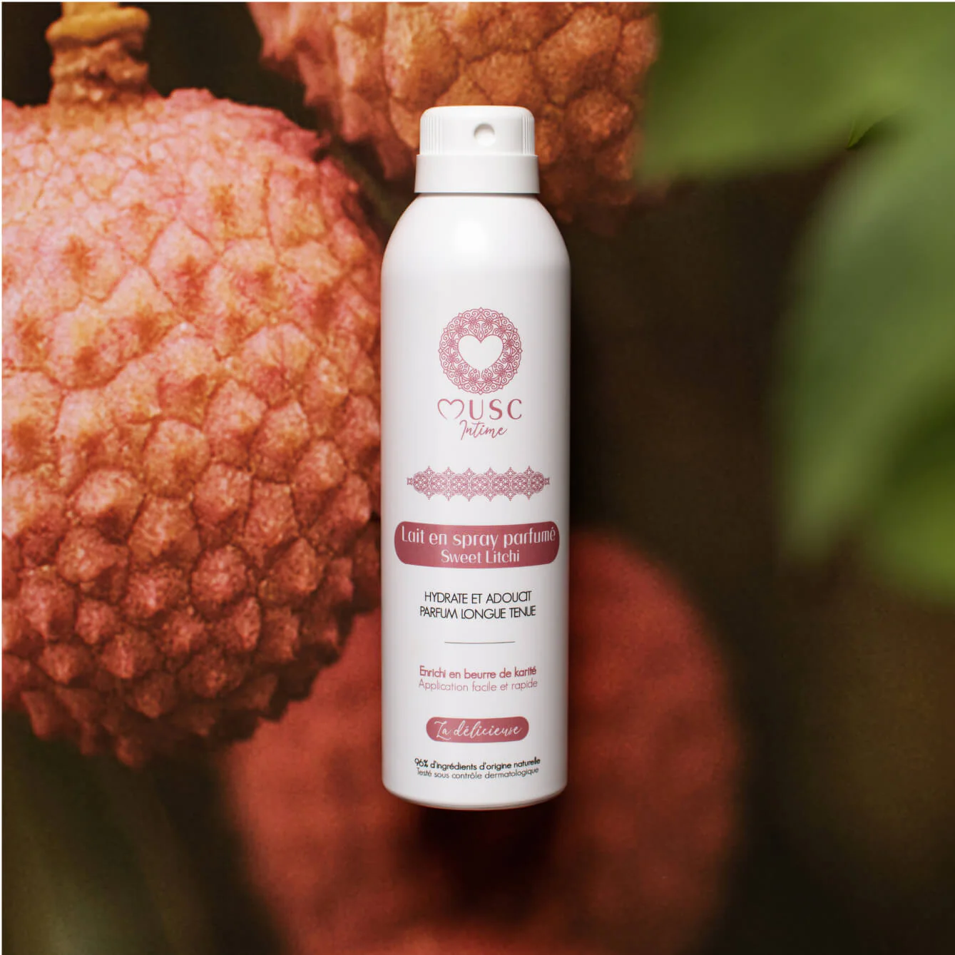 MUSC INTIME Lait en Spray Parfumé Sweet Litchi – La Délicieuse 200ml