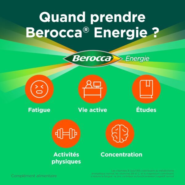 BEROCCA Energie Effervescent Orange – 60 comprimés