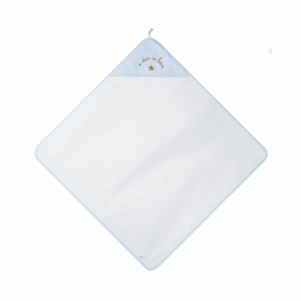 Cape de Bain pour Bébé Gaze de Coton – Bleu