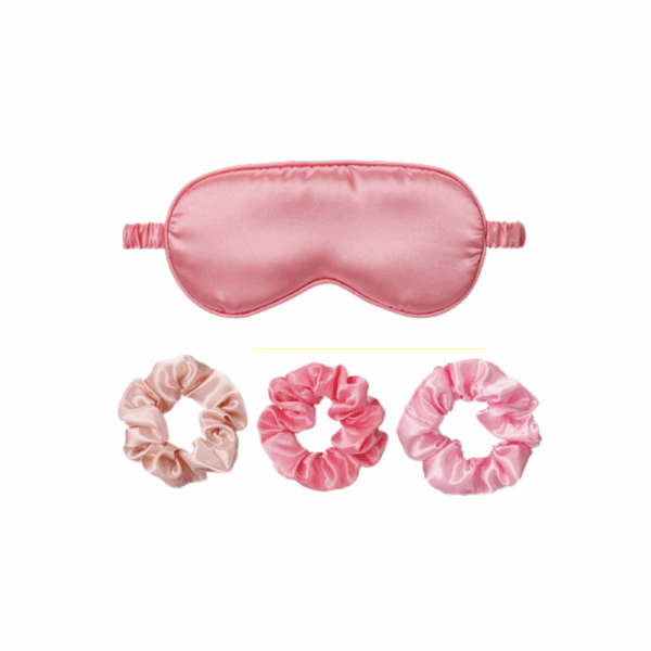 Set Masque de Nuit Satin + 3 Chouchous Satin – Rose