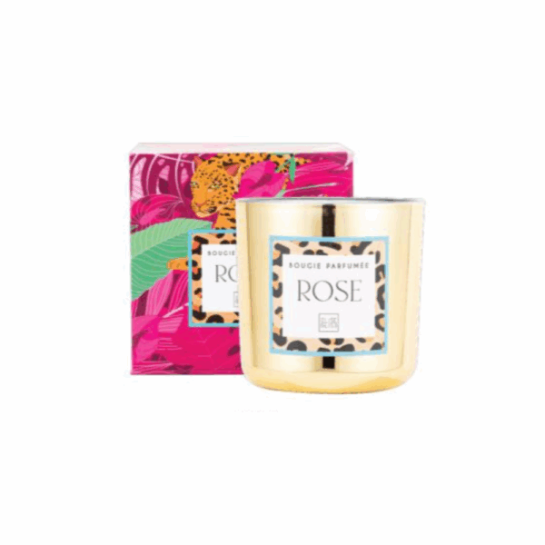 Bougie 3 Mèches Léopard – Rose