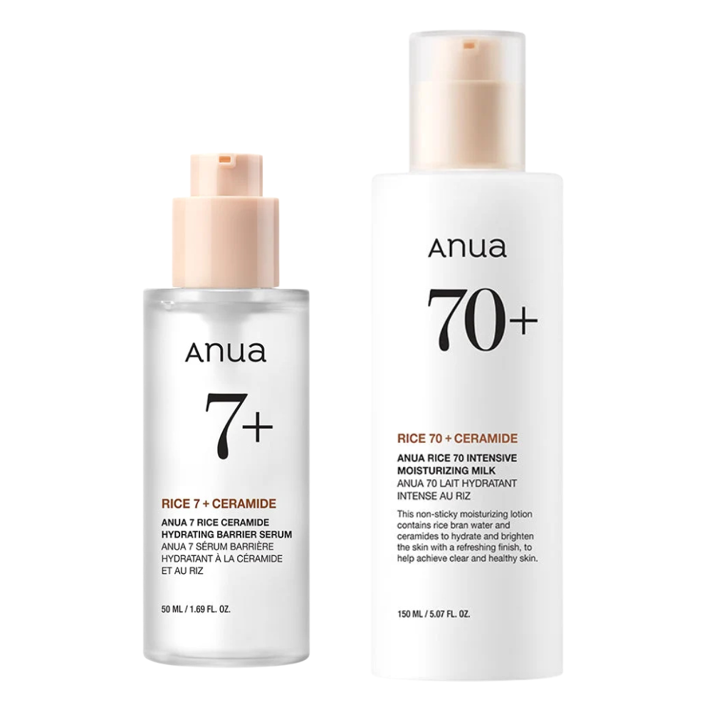 ANUA Duo Rice Céramide : Sérum + Lait Hydratant