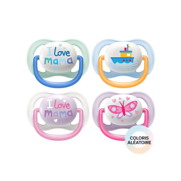 AVENT Sucette Ultra Air 0-6 mois Mixte Love Mama x2