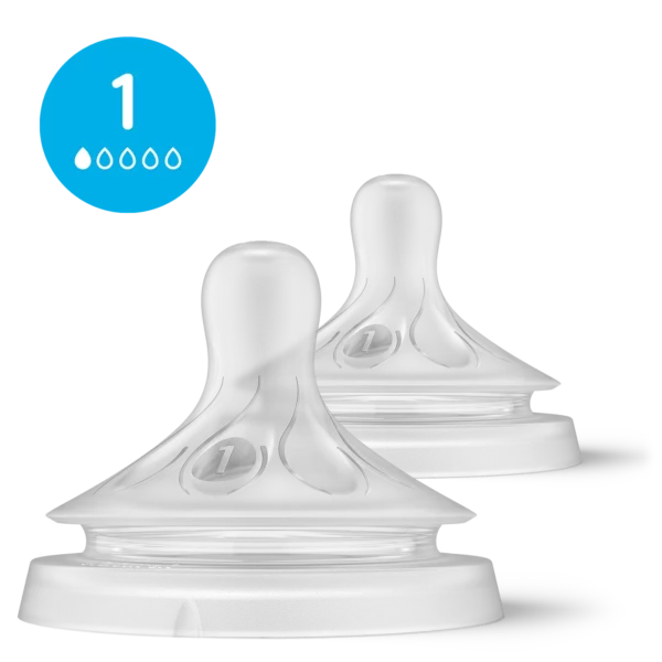 AVENT Lot de 2 tétines Natural Response – Débit 1 – Extra Lent