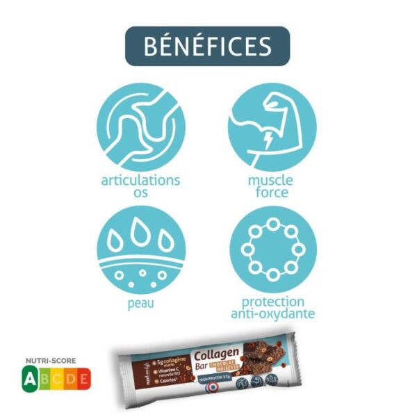 NUVILINE Barre Collagène Marin – Chocolat & Noisette – A l’unité