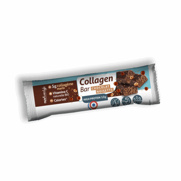 NUVILINE Barre Collagène Marin – Chocolat & Noisette – A l’unité