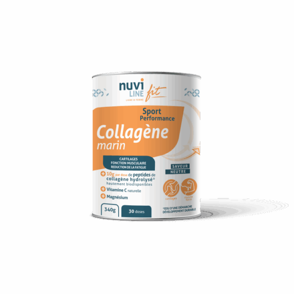 NUVILINE Collagène Marin SPORT – Magnésium + Vitamine C Naturelle BIO 340g