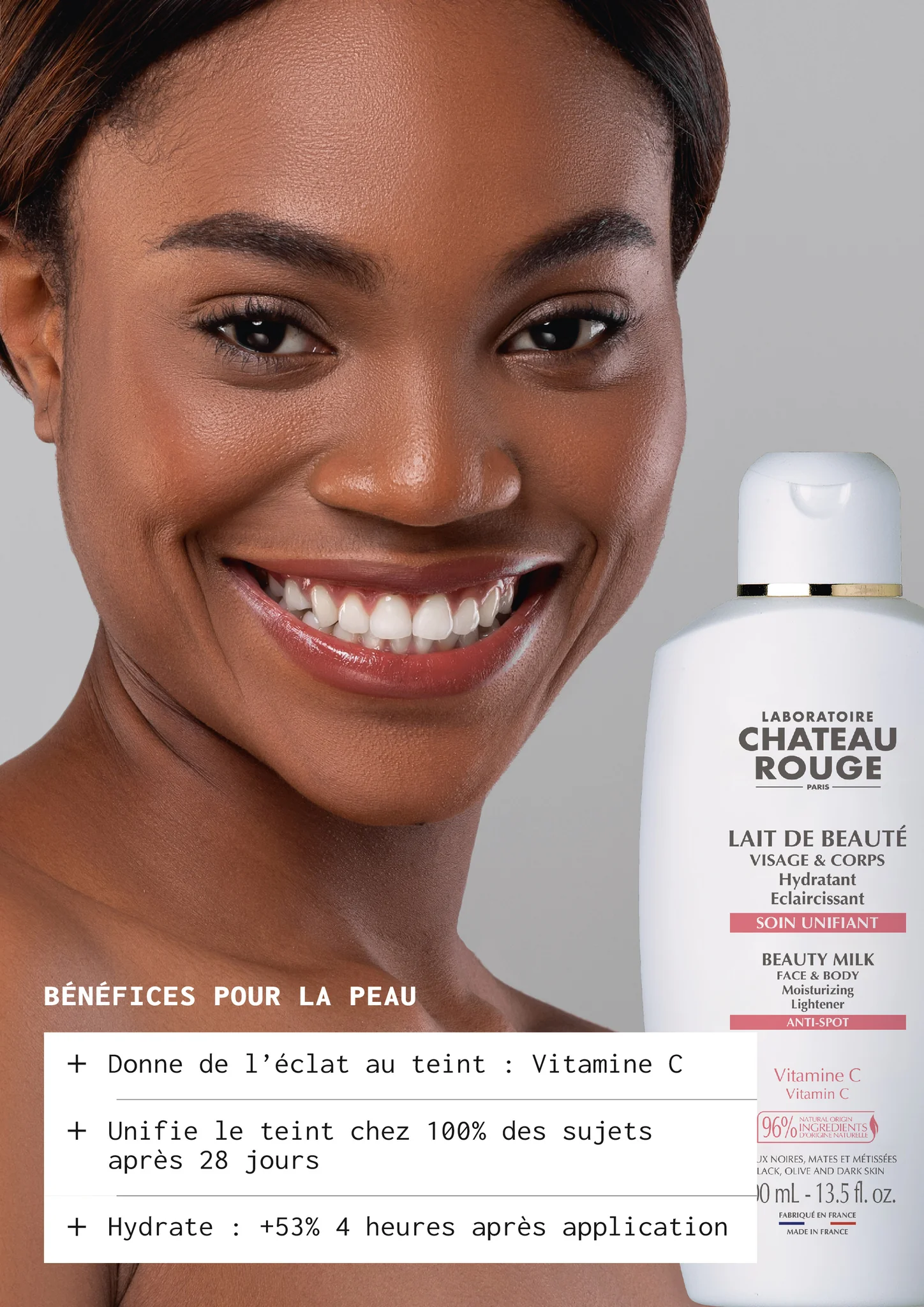 CHATEAU ROUGE Lait de Beauté Unifiant à la Vitamine C – 400ml
