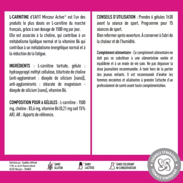 EAFIT L-CARNITINE 1500 mg – 90 gélules