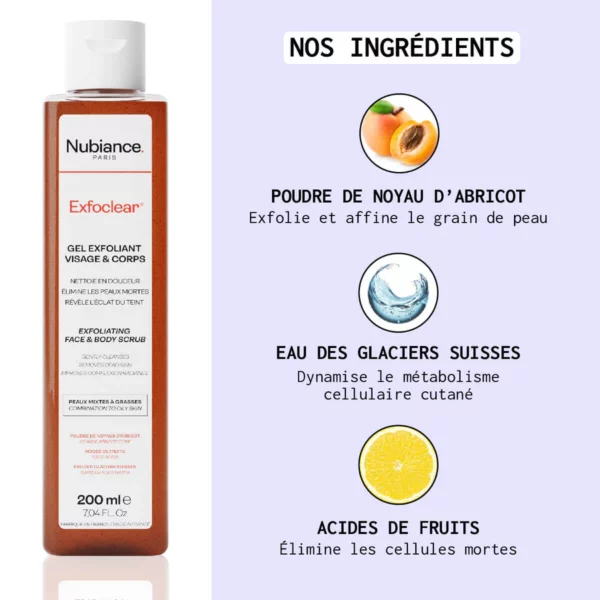 NUBIANCE Exfoclear®- Gel Exfoliant visage & corps 200ml