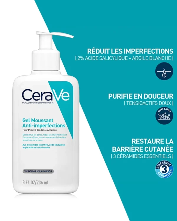 CERAVE Gel Moussant Anti-Imperfections 236ml