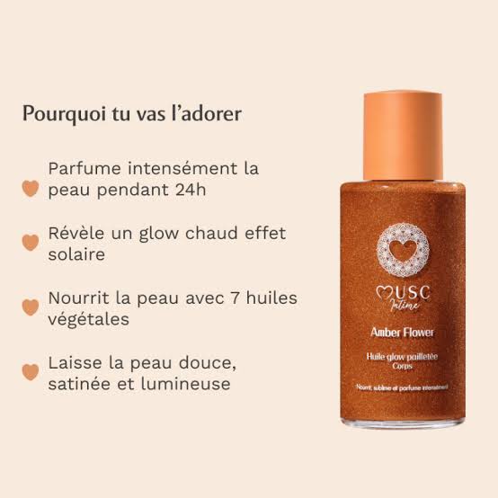 MUSC INTIME Huile Glow Pailletée Corps Amber Flower 100 ml