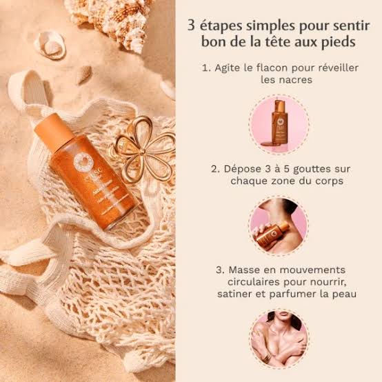 MUSC INTIME Huile Glow Pailletée Corps Amber Flower 100 ml
