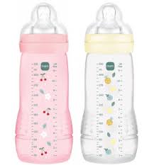 MAM Biberon Easy Start +6 Mois 330 ml LOT DE 2 Berry + Pearl